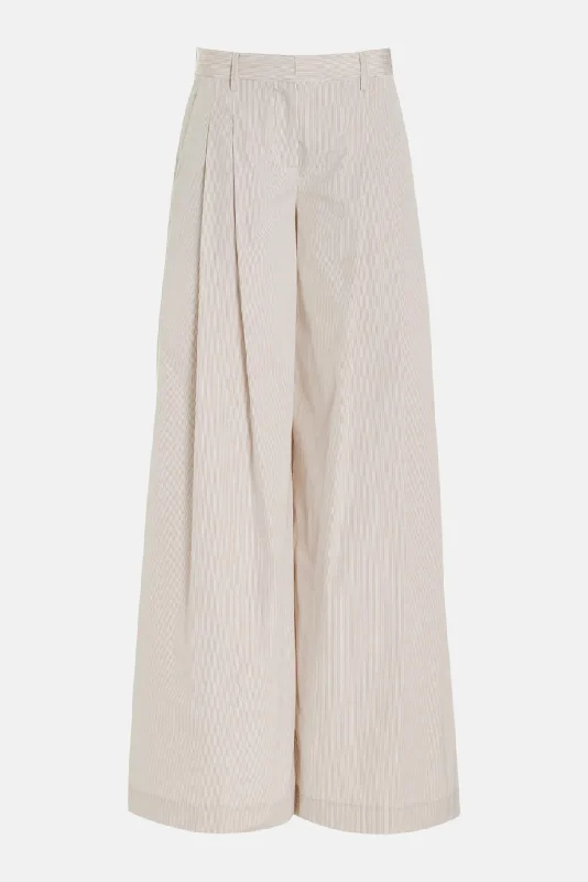 Multifunctional Style New Didi Pant in Faubourg Stripe Khaki/White