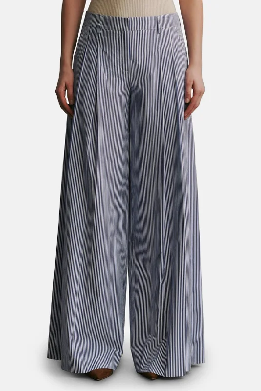 Elegant And Simple Didi Pant In Awning Lady Striped White/Indigo