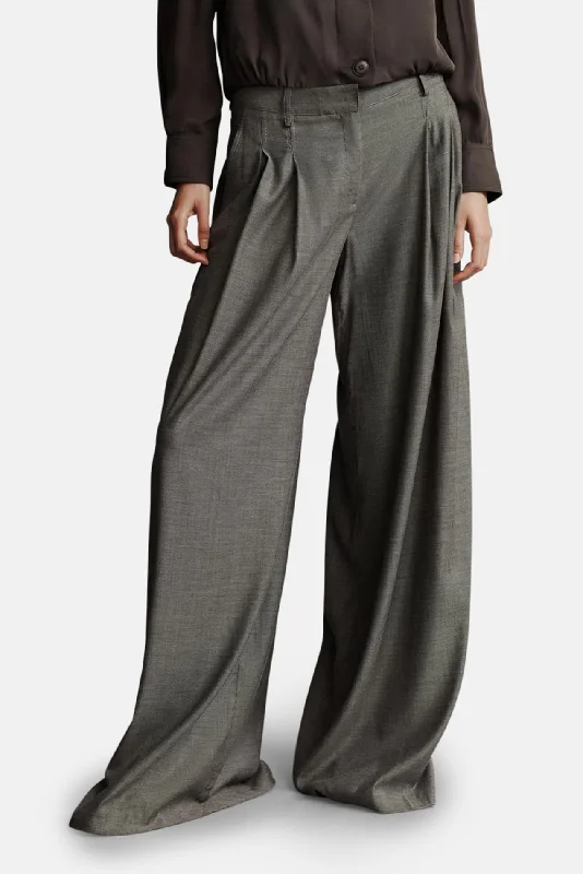 Stunning Fashion Didi Pant In Chintzed Tux Cloth Taupe