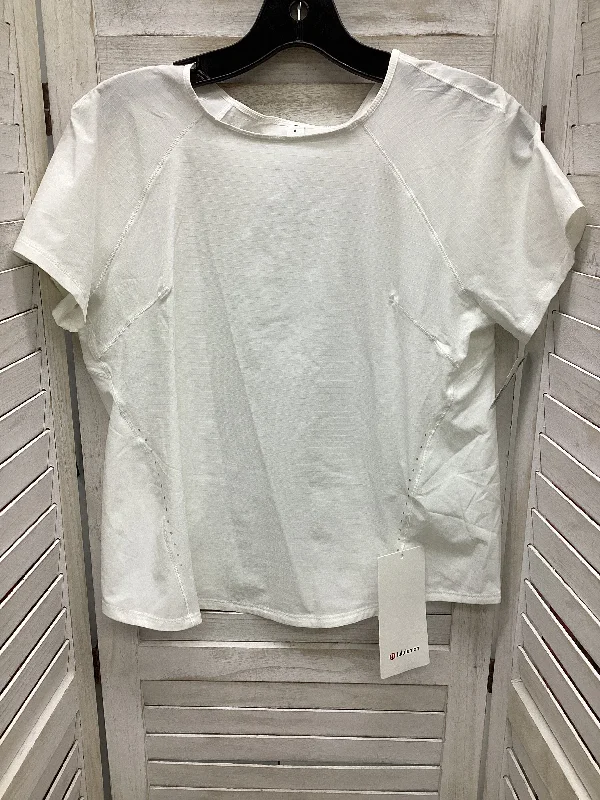 Free Design White Athletic Top Short Sleeve Lululemon, Size 6