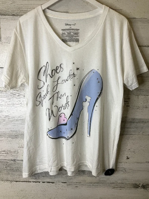 New Design White Top Short Sleeve Disney Store, Size 2x
