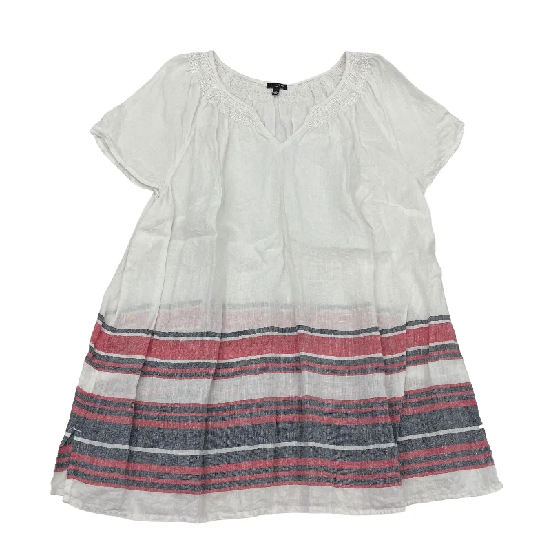 Stunning Fashion White Top Short Sleeve Talbots, Size 2x