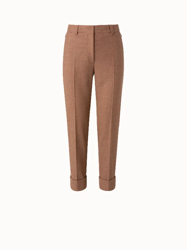 Free Design Wool Stretch Flannel Cropped Tapered Pants