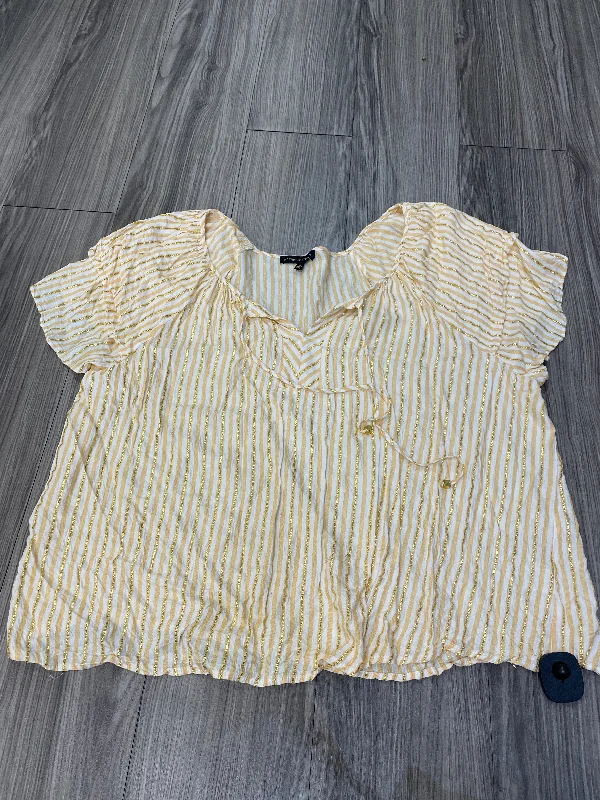 Personalized Series Yellow Top Short Sleeve Adrienne Vittadini, Size 3x