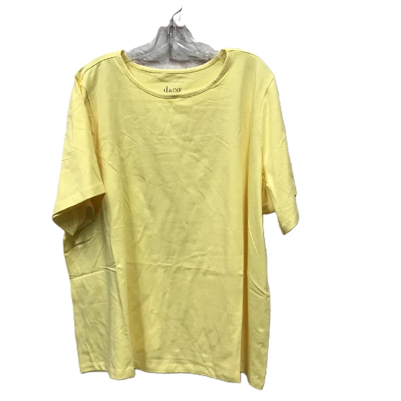 Casual Fit Wear Yellow Top Short Sleeve Basic By Denim And Co Qvc, Size: 3x