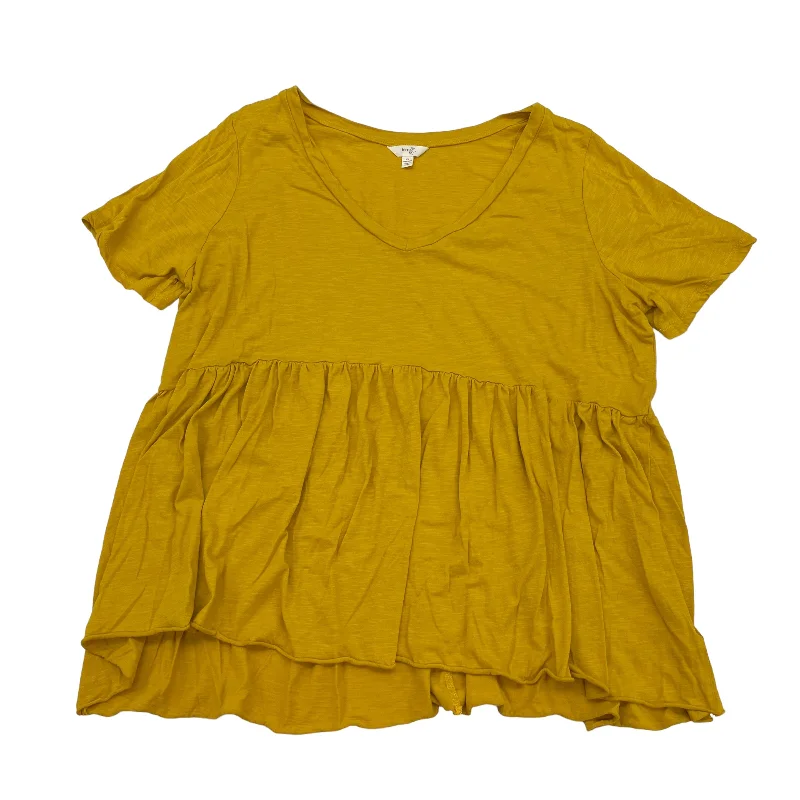 End Of The Year Yellow Top Short Sleeve Terra & Sky, Size 2x