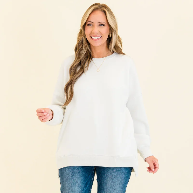 Feminine Charm All I Hear About Pullover, Bone