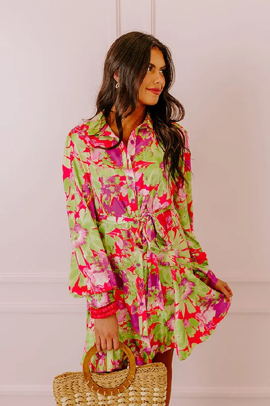 Ultra-lightweight Aloha Attire Satin Floral Dress