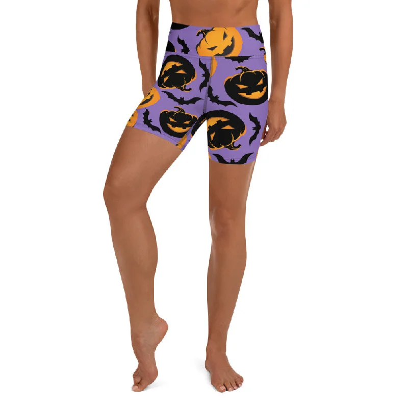 New Products Bats and Jack O'Lanterns Yoga Shorts