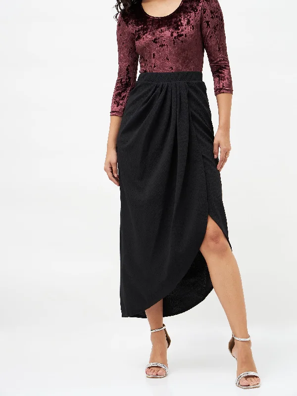 Lively And Youthful Black Tulip Skirt