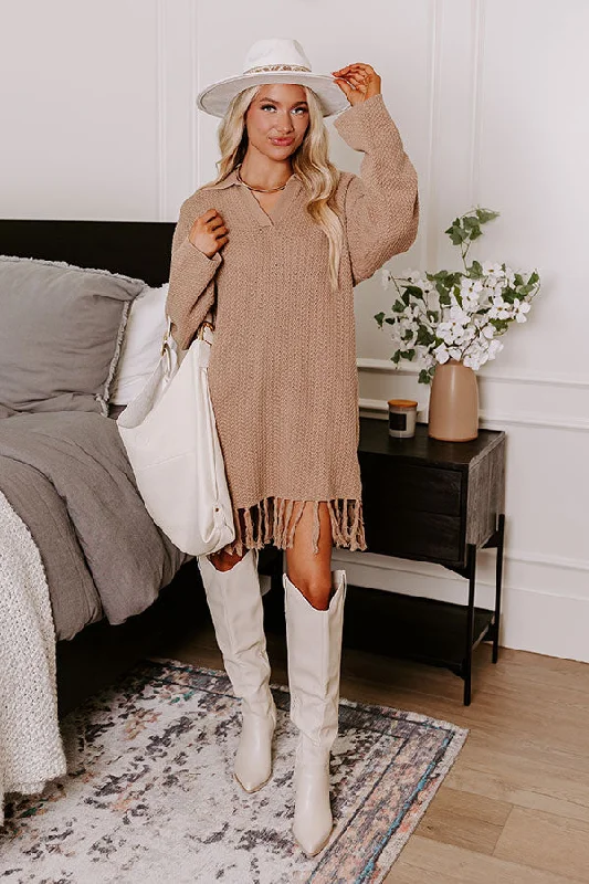 Modernism Brown Sugar Smiles Knit Sweater Dress