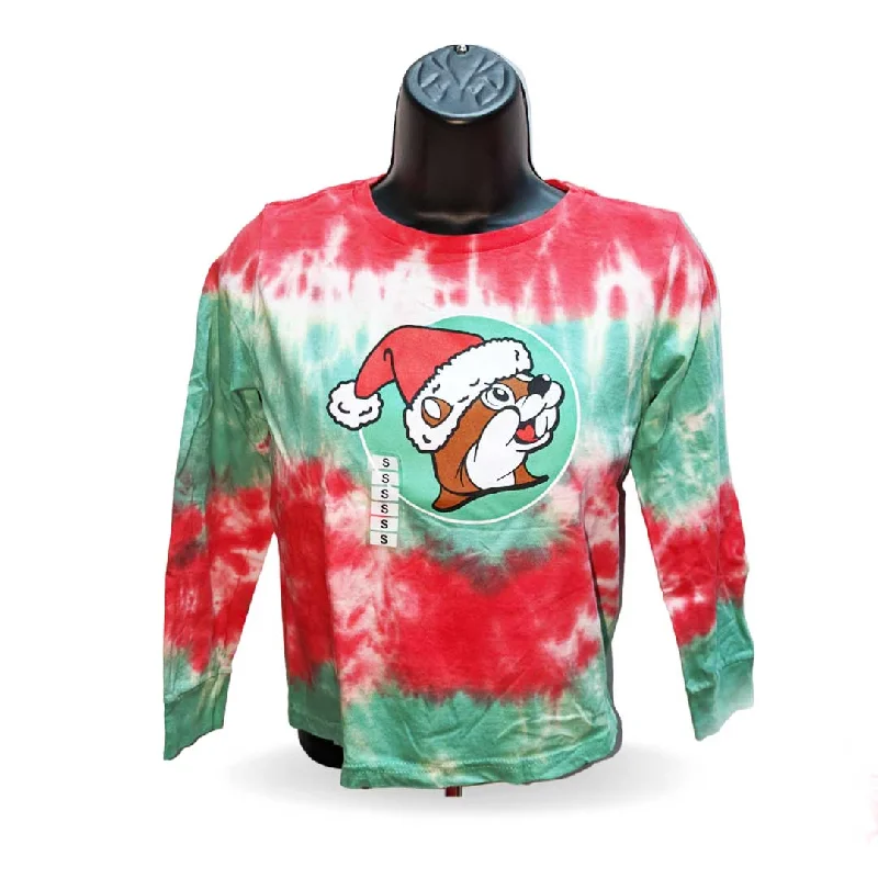 Comfortable Fashion Looks Buc-ee's Christmas Tie-Dye Long Sleeved Shirt in Youth Sizes
