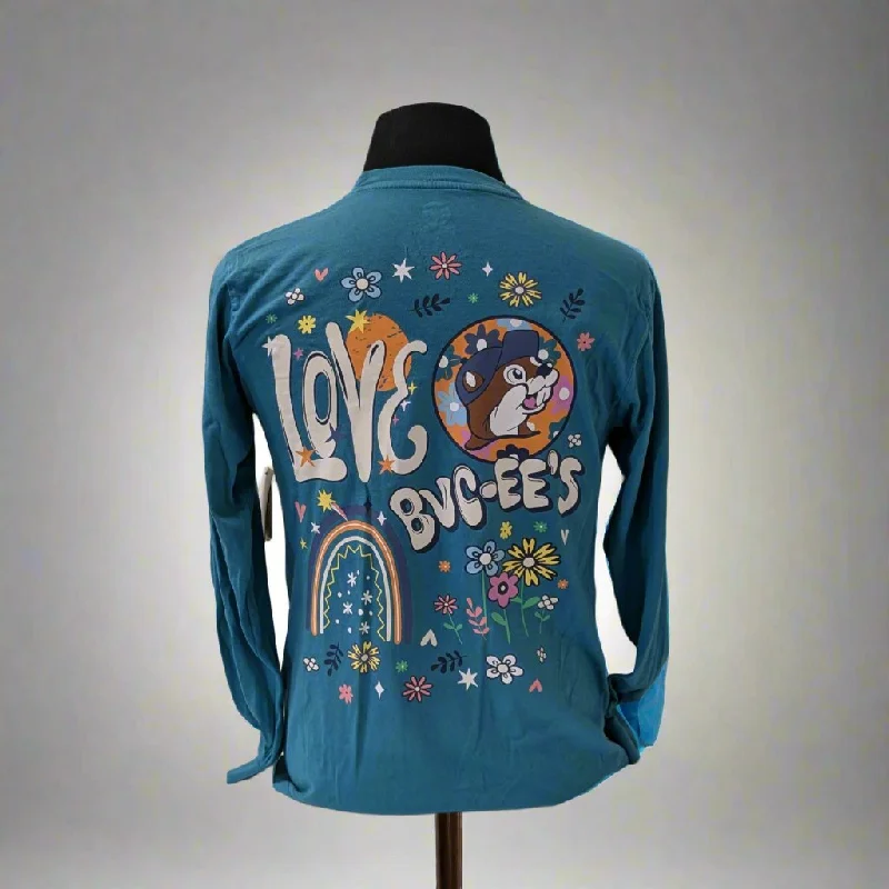 Cozy Street Style Buc-ee's "Love Buc-ee's" Long Sleeve Teal T-Shirt