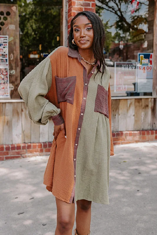 Slim Fit Cabin Parkway Colorblock Tunic Dress