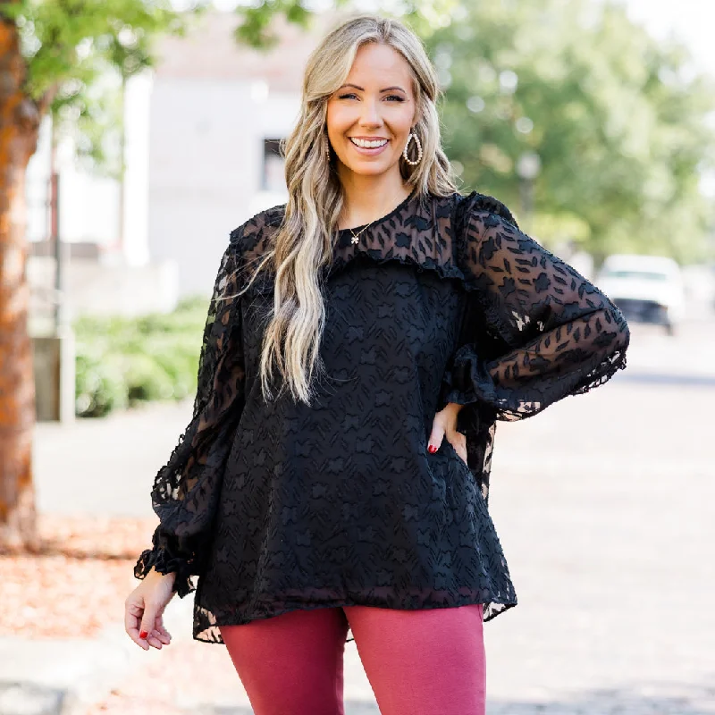 Stylish Wear Check Yourself Top, Black