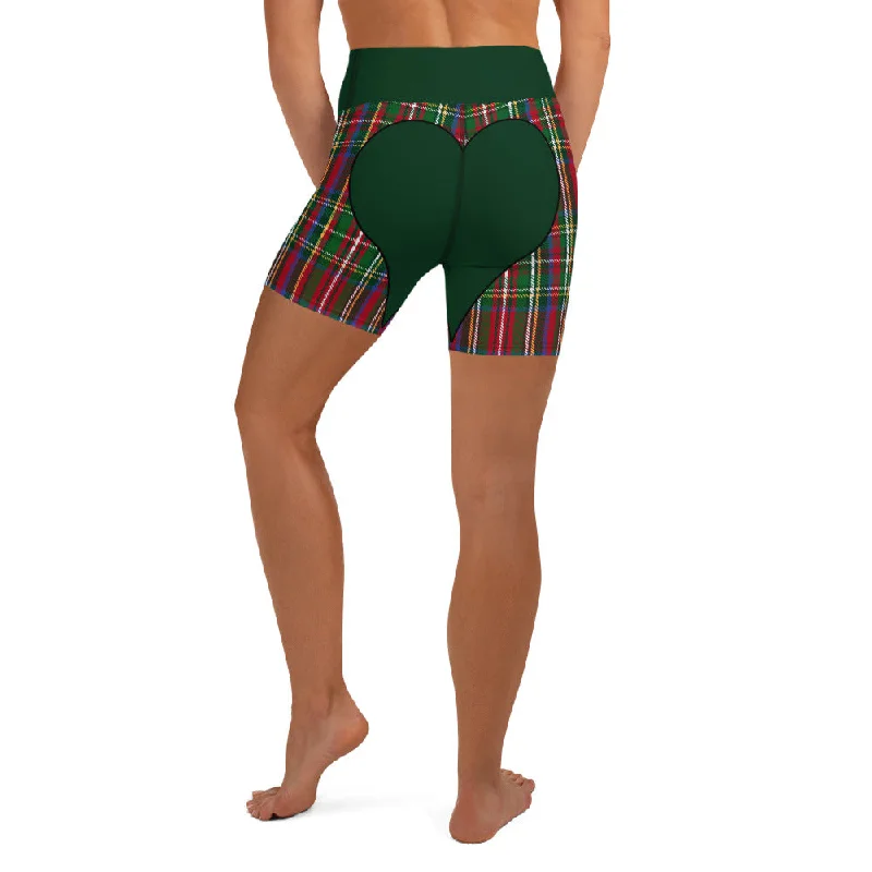 Soft And Comfortable Christmas Heart Shaped Yoga Shorts