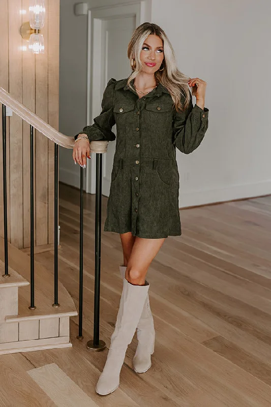 Casual Chic Cinnamon Lane Corduroy Mini Dress