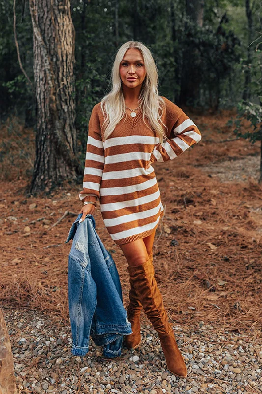 Comfortable Wear Cozy Daydream Stripe Sweater Dress