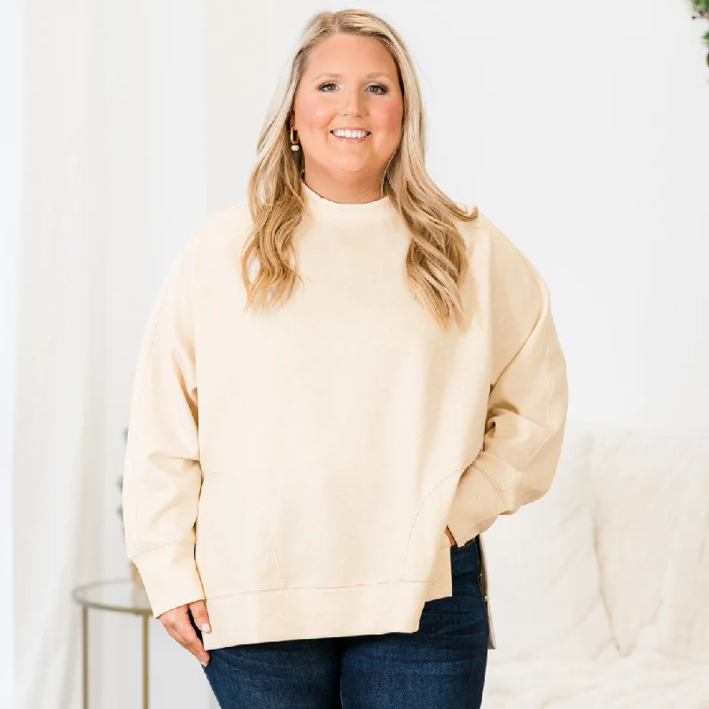 High-end Wear Feels So Sweet Pullover, Heather Beige