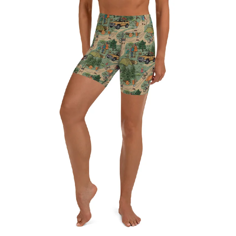 Lace Design Hiking Yoga Shorts