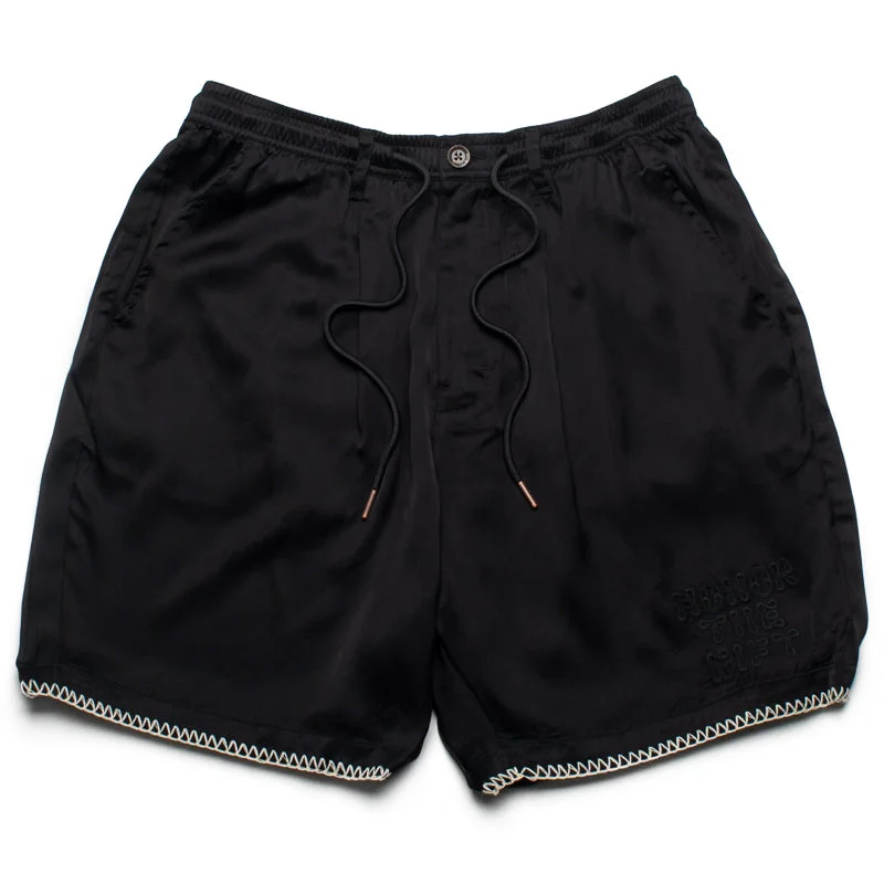 Trendy Comfort Wear Honor The Gift Blanket Stitch Short - Black