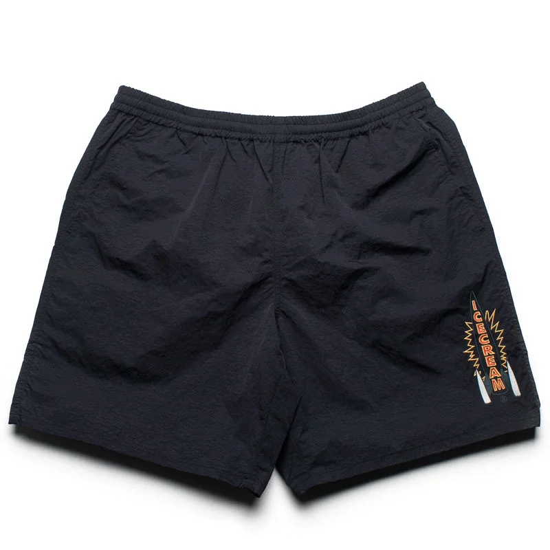 Casual Wear Ice Cream Peace Shorts - Black