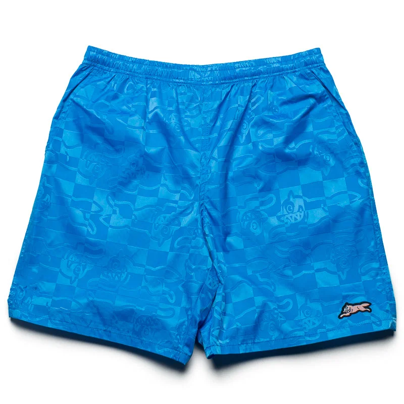 Unique Design Ice Cream Running Check Shorts - French Blue