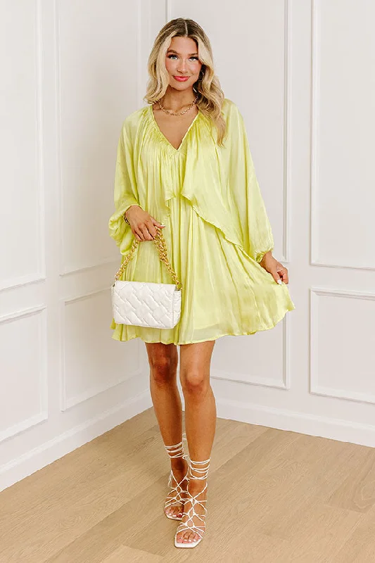 Breathable Style Impeccably Dressed Satin Dress In Yellow