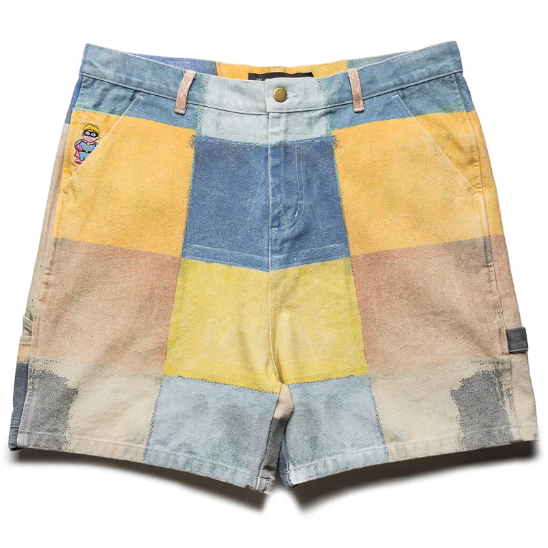 Romantic Data KidSuper Checkered Painted Printed Shorts - Multi