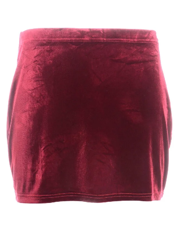Retro Fashion Label Velvet Mini Skirt