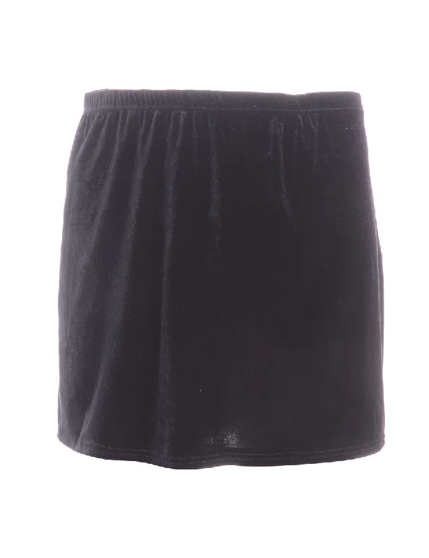 Trendy And Casual Label Velvet Mini Skirt