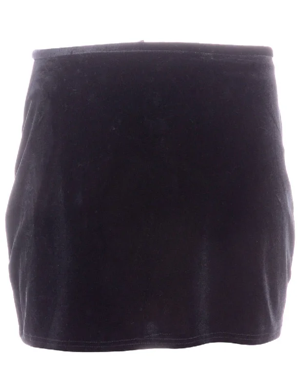 Celebrity Must-have Label Velvet Mini Skirt