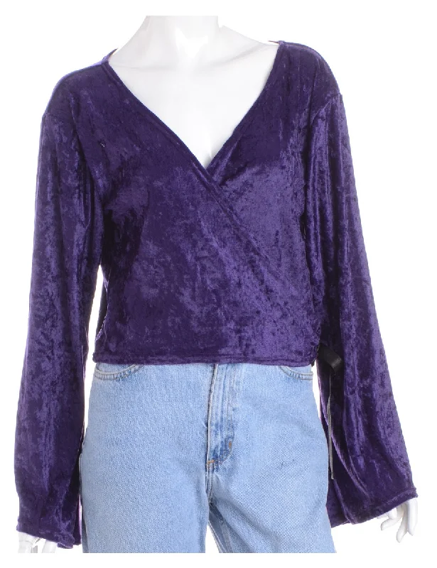 Romantic Data Label Velvet Nora Wrap Top