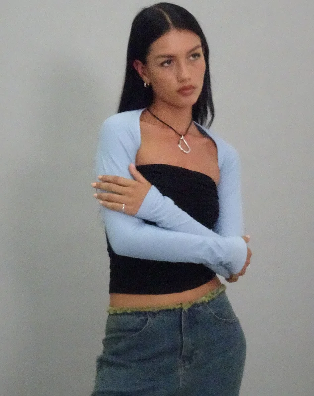 Comfortable Mind Ladri Shrug Top in Nantucket Blue