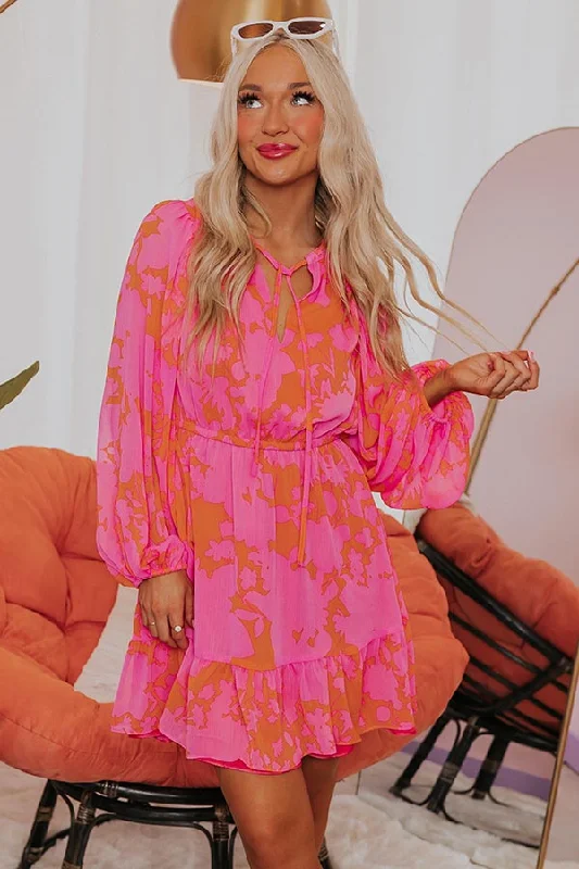 Noble And Elegant Luxury Excursions Dress in Hot Pink