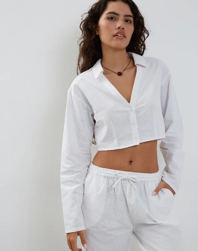 Versatile Items Lyse Super Cropped Shirt in White