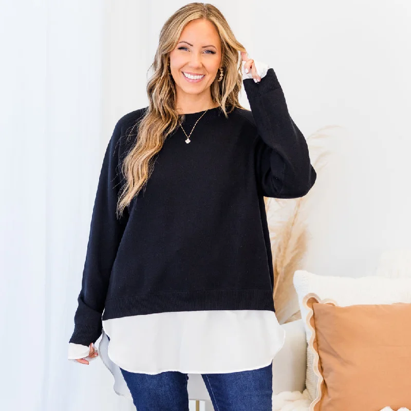 Cozy Lounge Wear My Ideal Type Sweater, Black