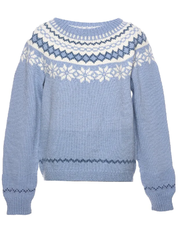Lazy Style Nordic Light Blue Jumper - M
