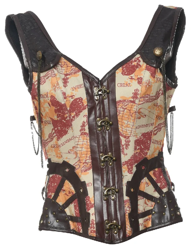Dressing Tips Novelty Print Corset - M