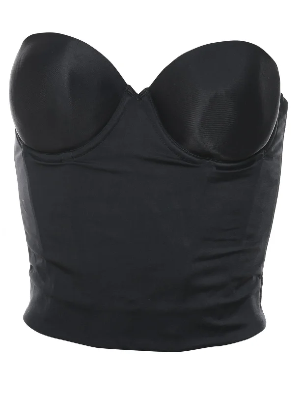 Sports Style Nylon Black Corset - S