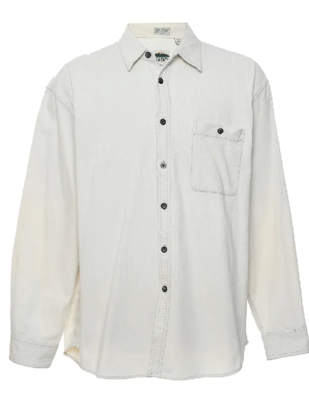 Lounge Wear Off White Corduroy Shirt - L