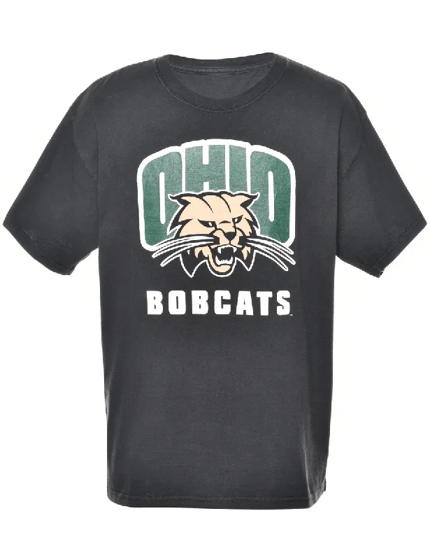 Breathable Style Ohio Bobcats Printed T-shirt - M