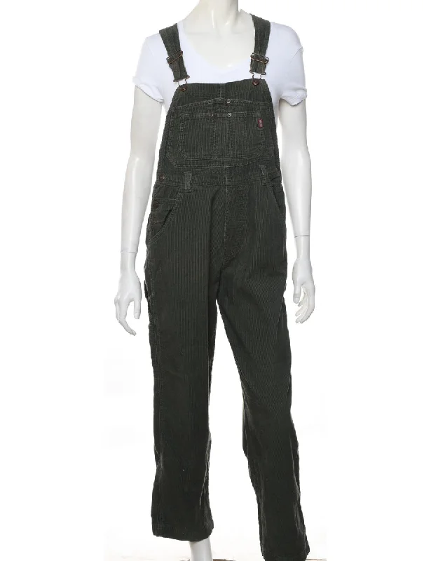 Elegant Dressing Olive Green Corduroy Dungarees - W32 L29