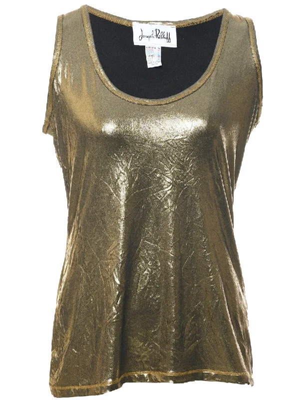 Comfortable down Olive Green Evening Top - M