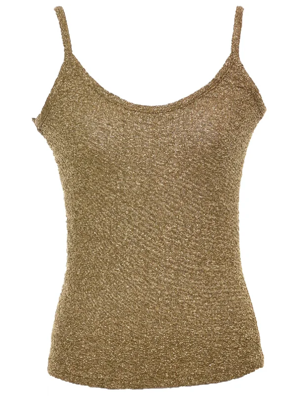 Noble Temperament Olive Green Evening Top - M