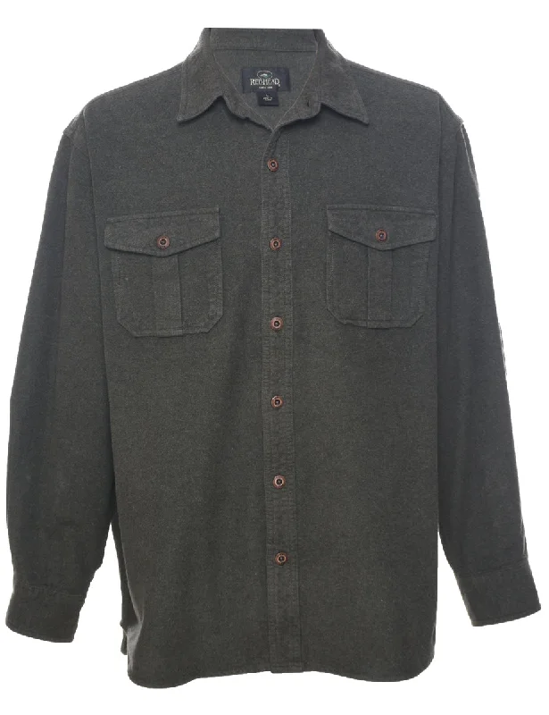 Classic Series Olive Green Flannel Shirt - L