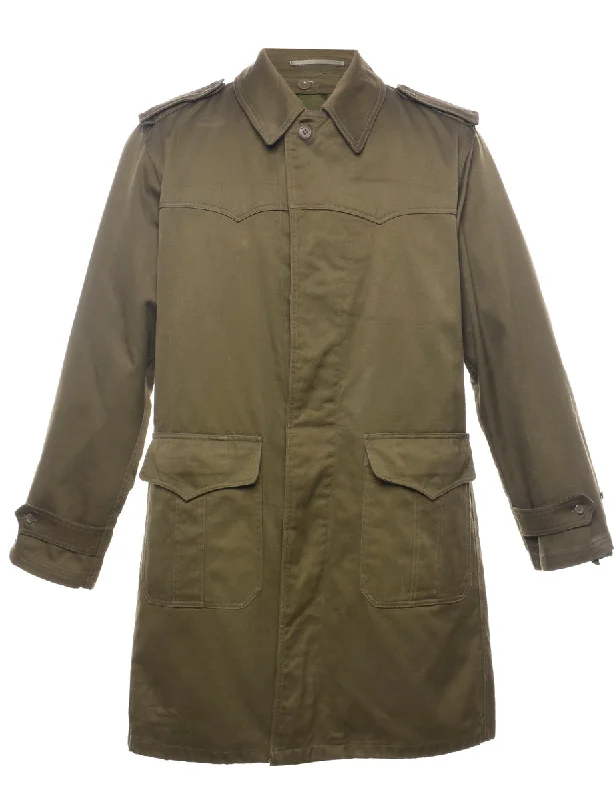 High-end Fabrics Olive Green Military Jacket - S