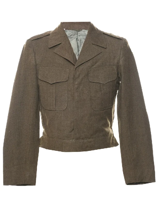Casual Street Olive Green Military Jacket - S