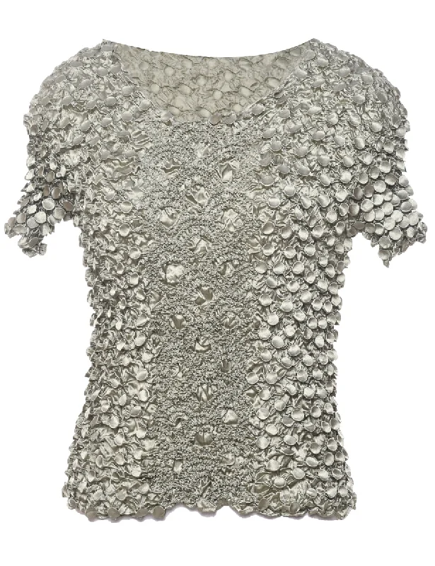 Elegant Tailoring Olive Green Popcorn Top - M