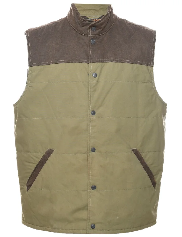 Carefree Olive Green Waistcoat - L
